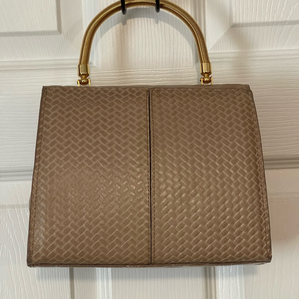 IMAX Genuine Leather Top Handle Bag Gold Hardware Made in Korea Rare Find - Picture 15 of 16